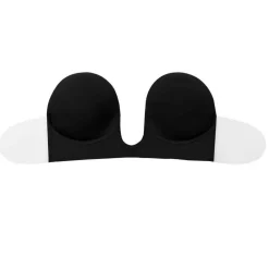 Soutien-gorge bandeau adhésif dos nu et décolleté plongeant Noir Bye Bra