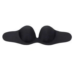 Soutien-gorge bandeau adhésif dos nu noir en tissu