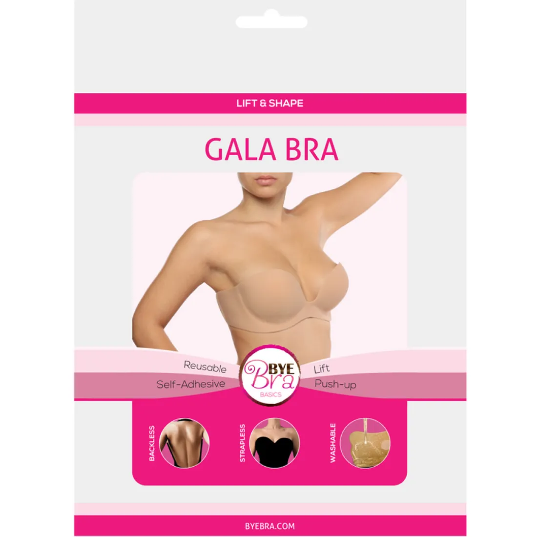 Soutien-gorge bandeau adhésif dos nu chair en tissu