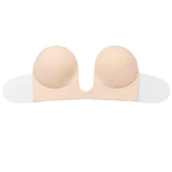 Soutien-gorge bandeau adhésif dos nu et décolleté plongeant chair