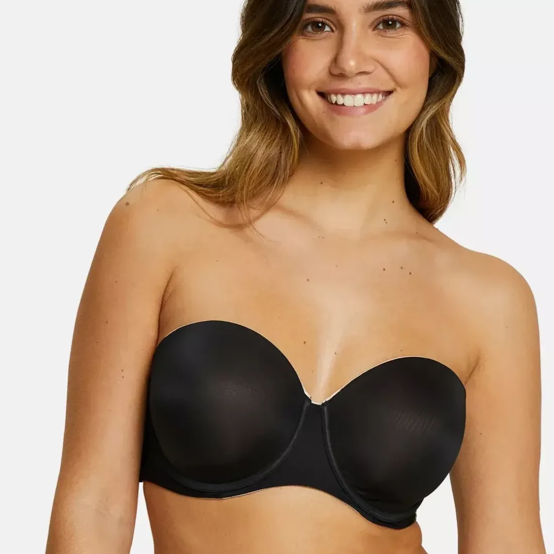 Soutien-gorge bandeau avec armatures - Noir