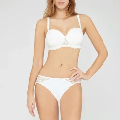 Soutien-gorge bandeau coques ivoire