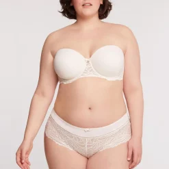 Soutien-gorge bandeau coques ivoire