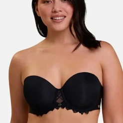 Soutien-gorge bandeau coques avec armatures - Noir