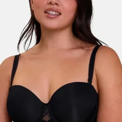 Soutien-gorge bandeau coques avec armatures - Noir