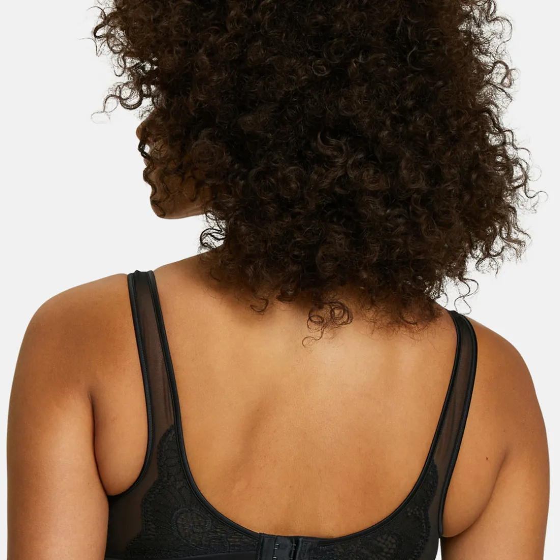 Soutien-gorge brassiere dentelle et tulle sans armatures noir - Serena