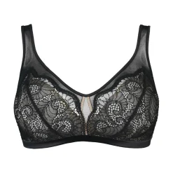 Soutien-gorge brassiere dentelle et tulle sans armatures noir - Serena