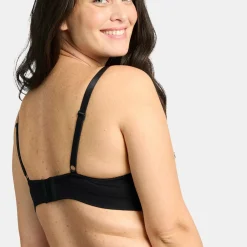 Soutien-gorge brassière sans armatures - Noir en coton