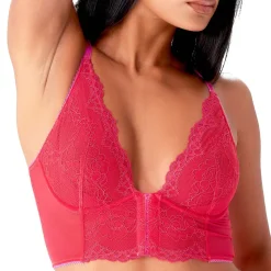Soutien-gorge bustier en dentelle rose