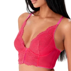 Soutien-gorge bustier en dentelle rose