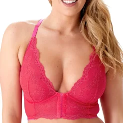 Soutien-gorge bustier en dentelle rose