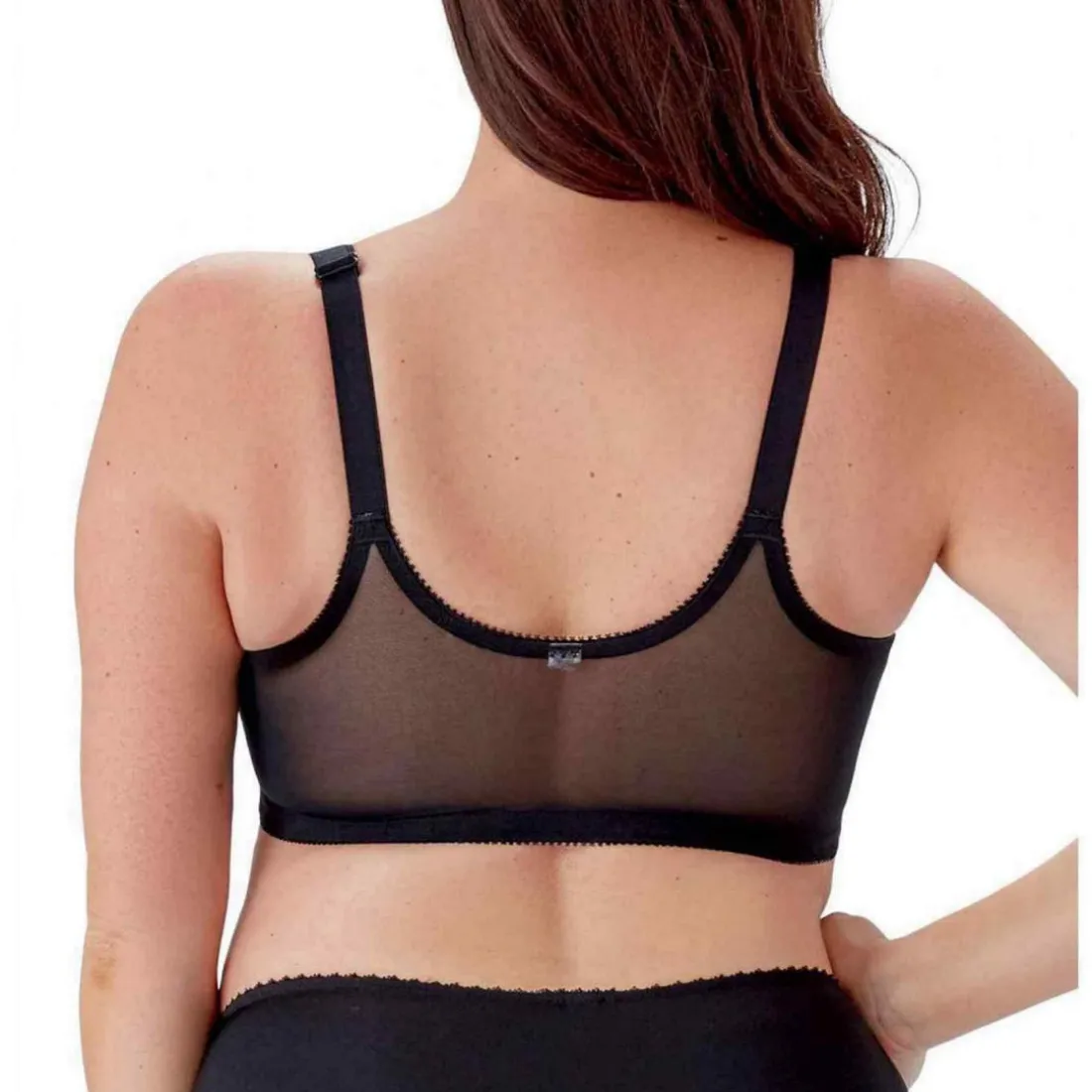 Soutien-gorge classique à bonnets couvrants avec fermeture frontale - Noir
