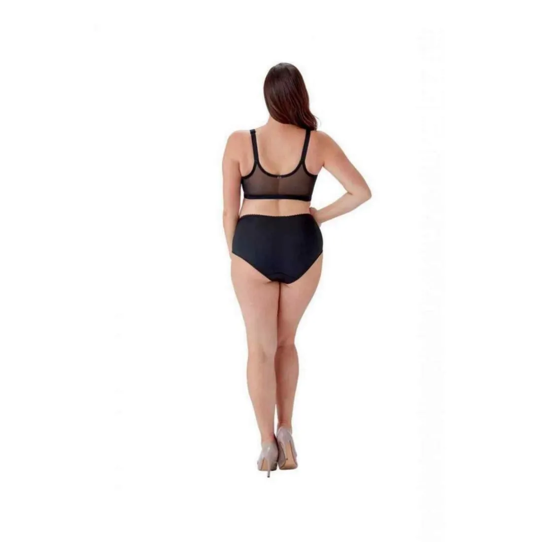 Soutien-gorge classique à bonnets couvrants avec fermeture frontale - Noir