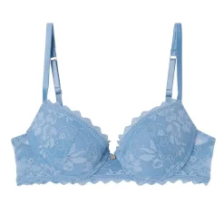 Soutien-gorge coque moulée push-up bleu Siwa