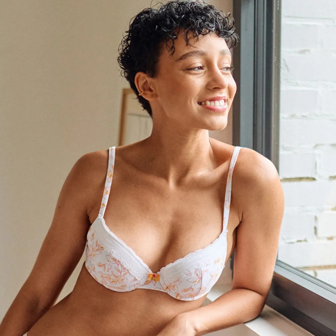 Soutien-gorge coques à armatures rose blanc