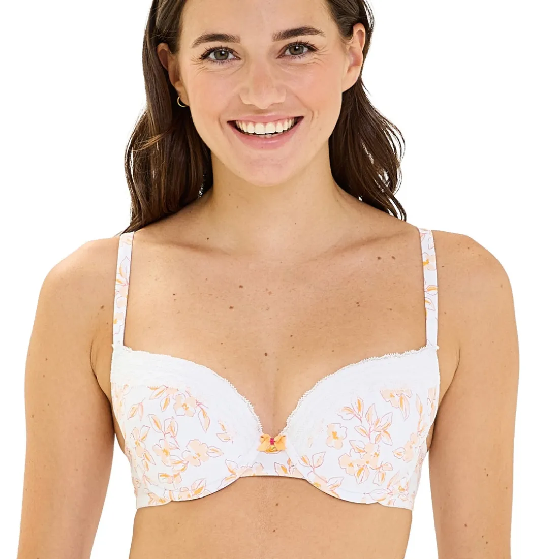 Soutien-gorge coques à armatures rose blanc