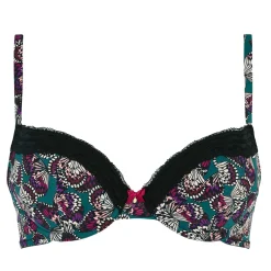 Soutien-gorge coques à armatures noir vert rouge - Amusante multicolore