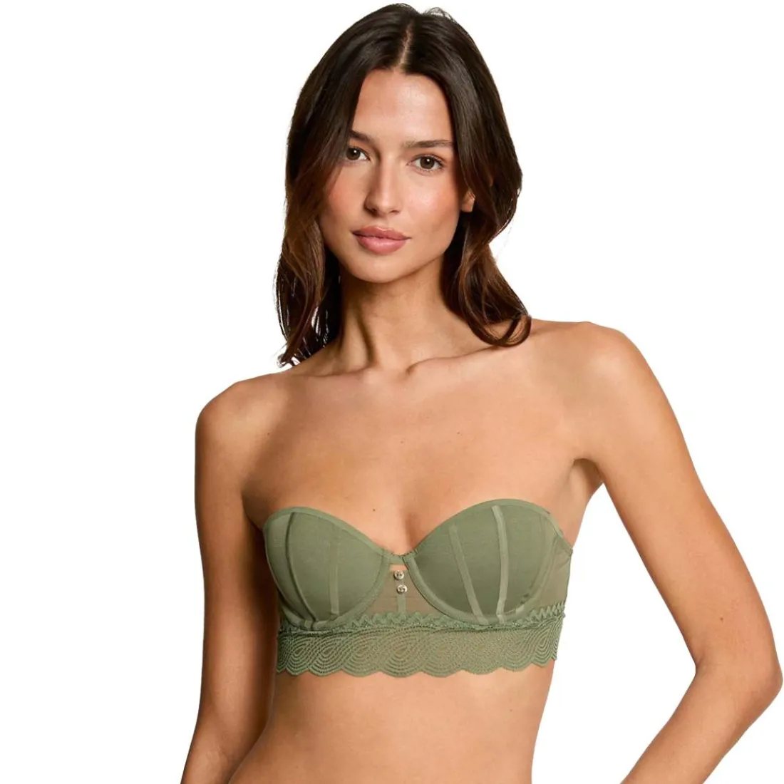 Soutien-gorge coques moulées bandeau kaki Lorie vert