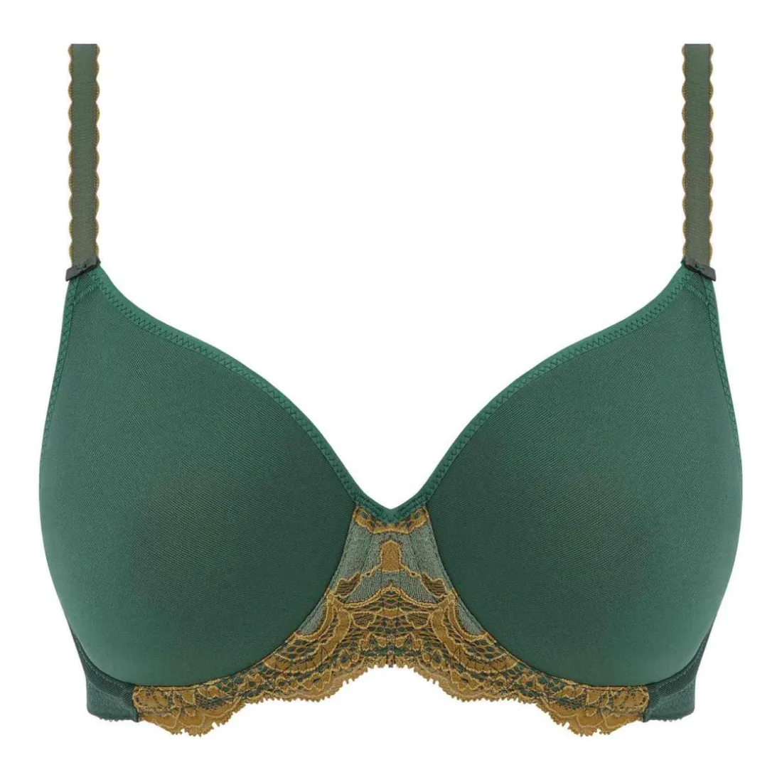 Soutien-gorge coques moulées armatures à Dentelle Florale Dorée - Vert - Wacoal Lingerie