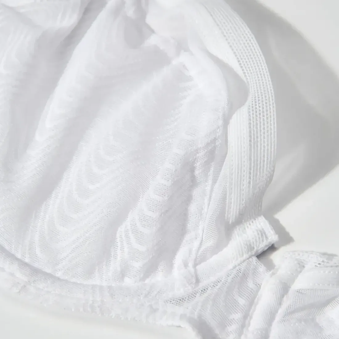 Soutien-gorge corbeille à armatures détail en résille - Blanc