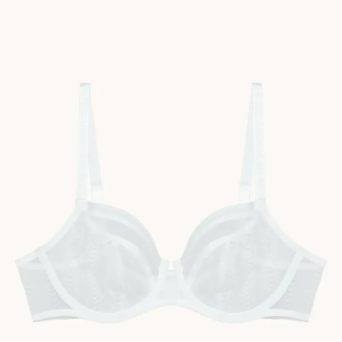 Soutien-gorge corbeille à armatures détail en résille - Blanc