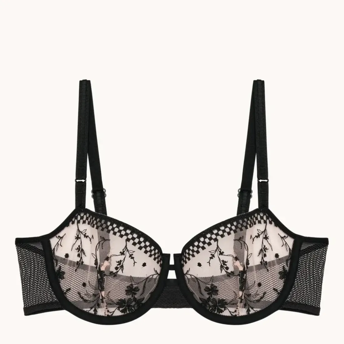 Soutien-gorge corbeille - Noir/ Beige doré