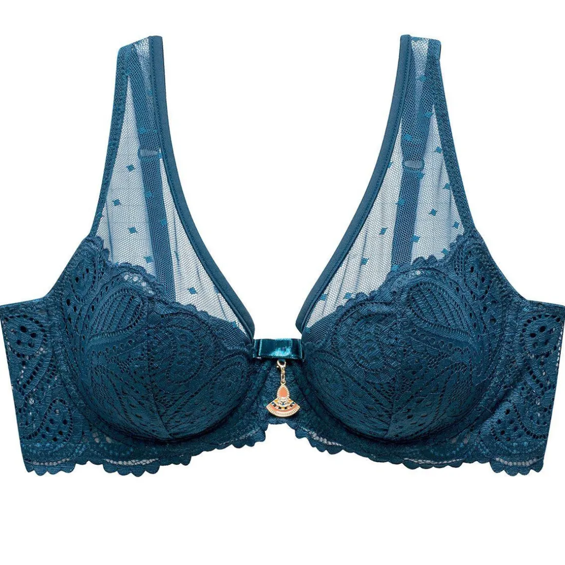 Soutien-gorge corbeille armatures en dentelle Pomm Poire Bleu