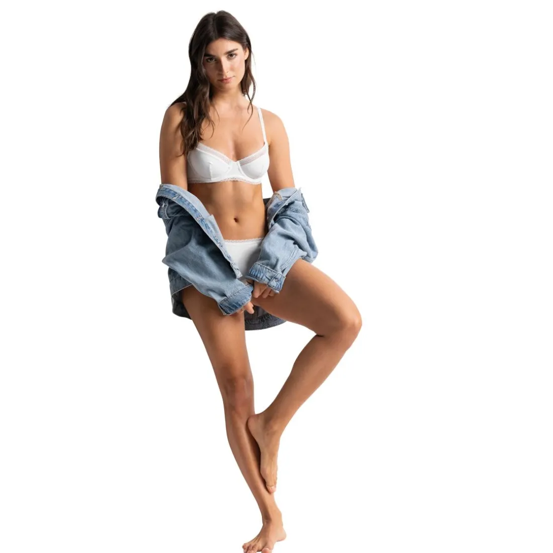 Soutien-gorge corbeille Charlotte blanc en coton