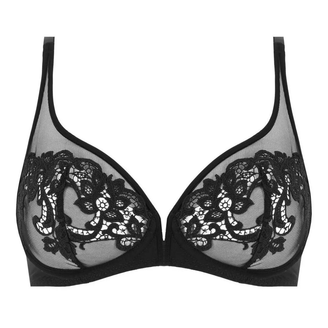 Soutien-gorge décolleté plongeant armatures noir