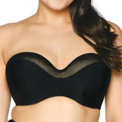 Soutien-gorge de bain bandeau noir en nylon