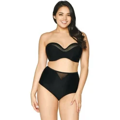 Soutien-gorge de bain bandeau noir en nylon