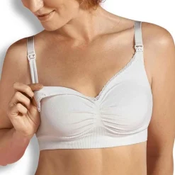 Soutien-gorge de grossesse et allaitement biologique - Blanc Carriwell en coton