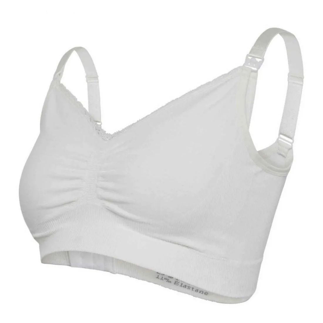 Soutien-gorge de grossesse et allaitement biologique - Blanc Carriwell en coton