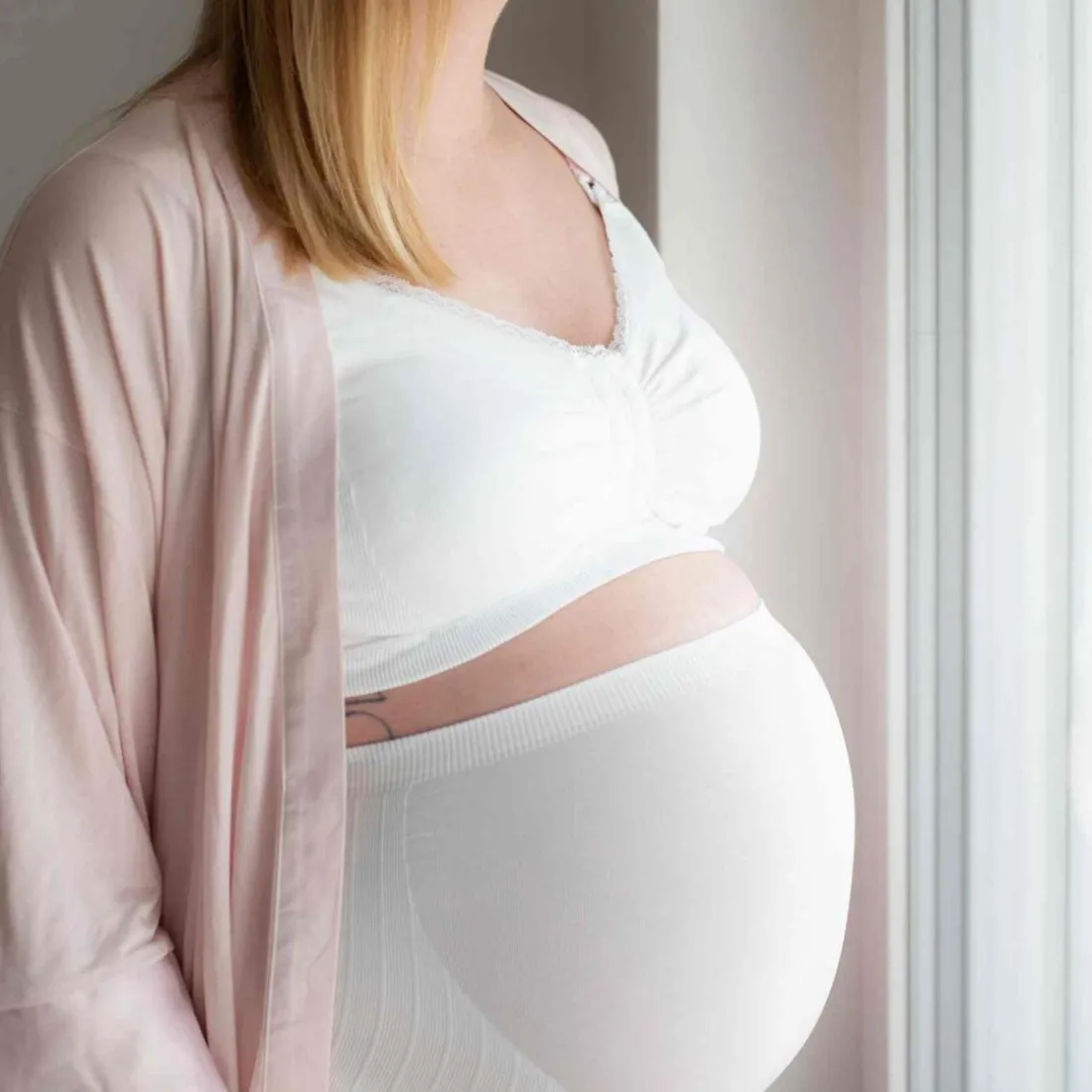 Soutien-gorge de grossesse et allaitement biologique - Blanc Carriwell en coton