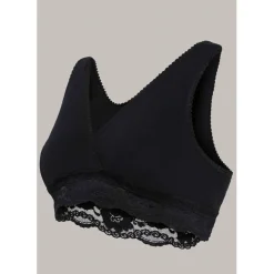 Soutien-gorge de grossesse et allaitement cache-c?ur - Noir Carriwell en coton