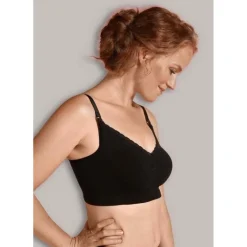 Soutien-gorge de grossesse et allaitement biologique - Noir Carriwell en coton