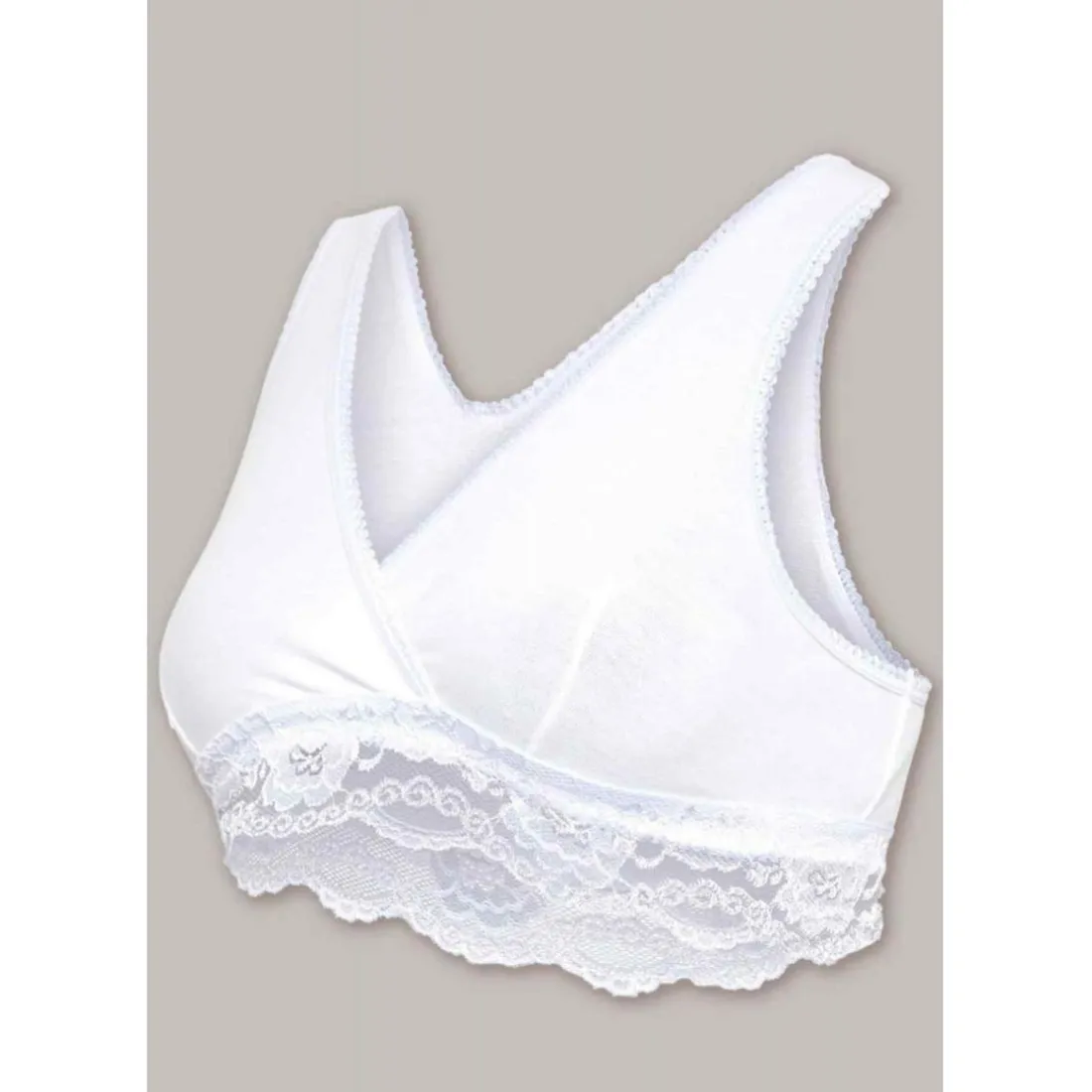 Soutien-gorge de grossesse et allaitement cache-c?ur - Blanc Carriwell en coton