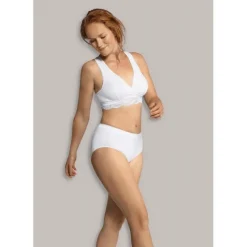 Soutien-gorge de grossesse et allaitement cache-c?ur - Blanc Carriwell en coton
