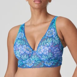 Soutien-gorge demi-mousse plongeant bleu