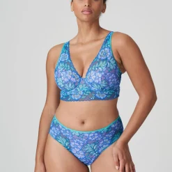 Soutien-gorge demi-mousse plongeant bleu