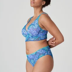 Soutien-gorge demi-mousse plongeant bleu