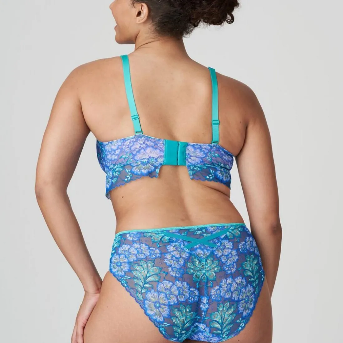 Soutien-gorge demi-mousse plongeant bleu