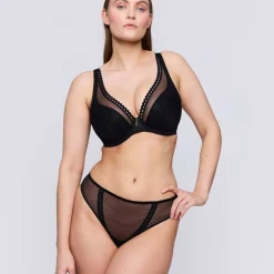 Soutien-gorge demi-mousse plongeant noir