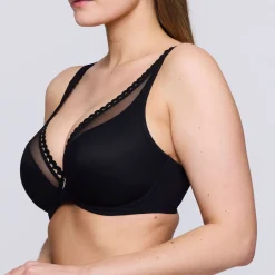 Soutien-gorge demi-mousse plongeant noir