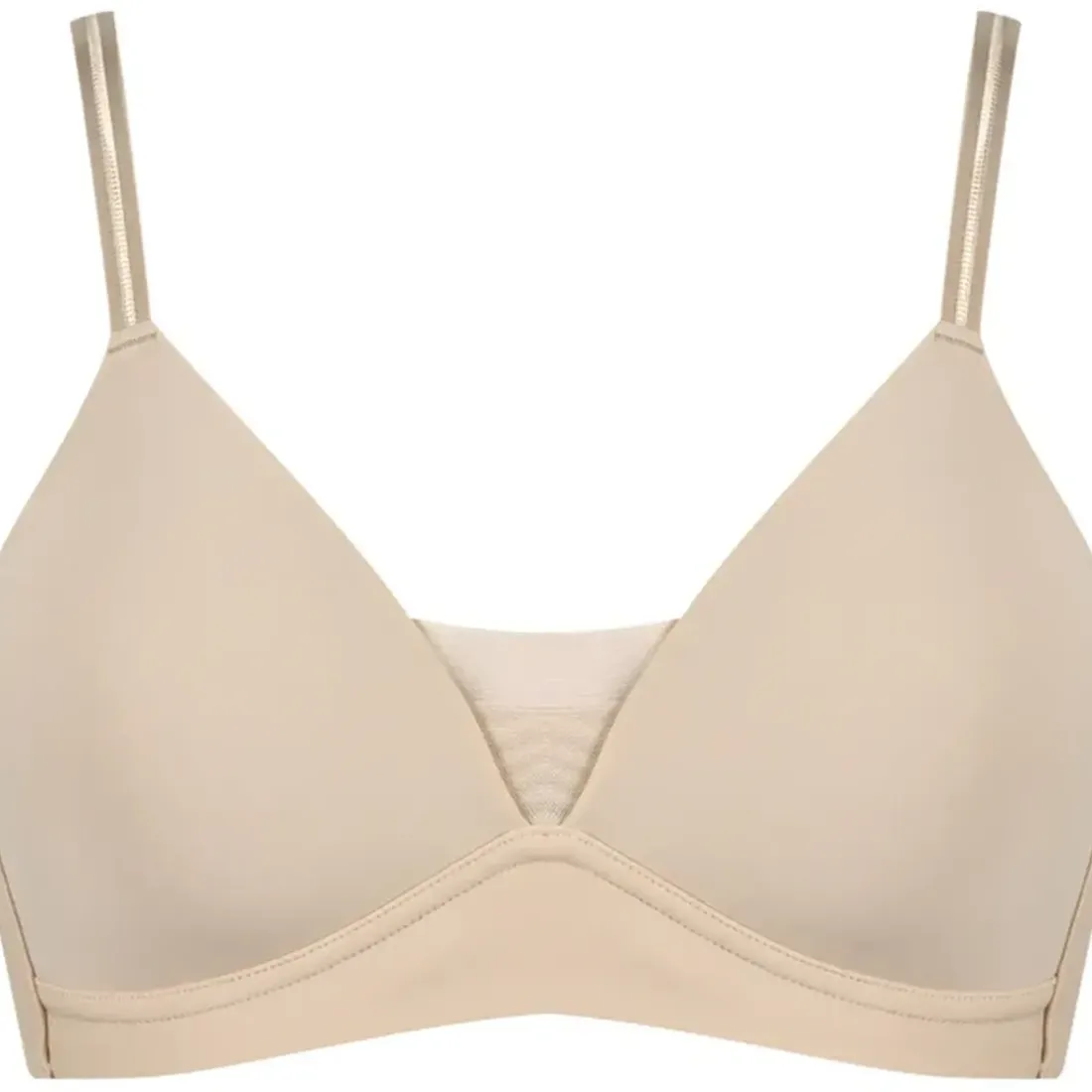 Soutien-gorge doux et agréable avec détails en maille beige