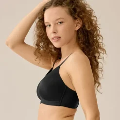 Soutien-gorge doux et agréable avec détails en maille noir