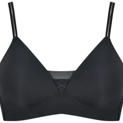 Soutien-gorge doux et agréable avec détails en maille noir