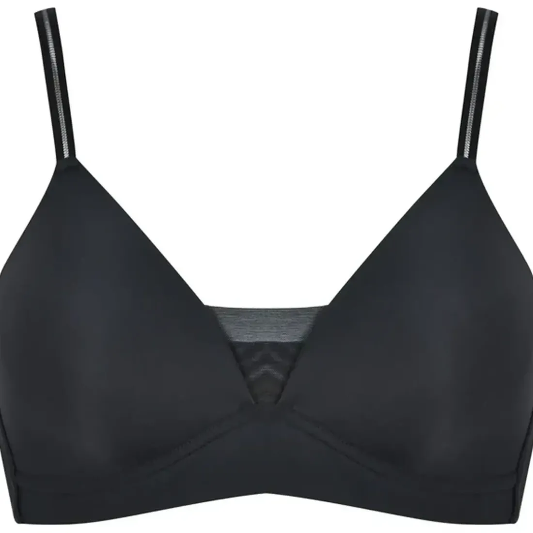 Soutien-gorge doux et agréable avec détails en maille noir