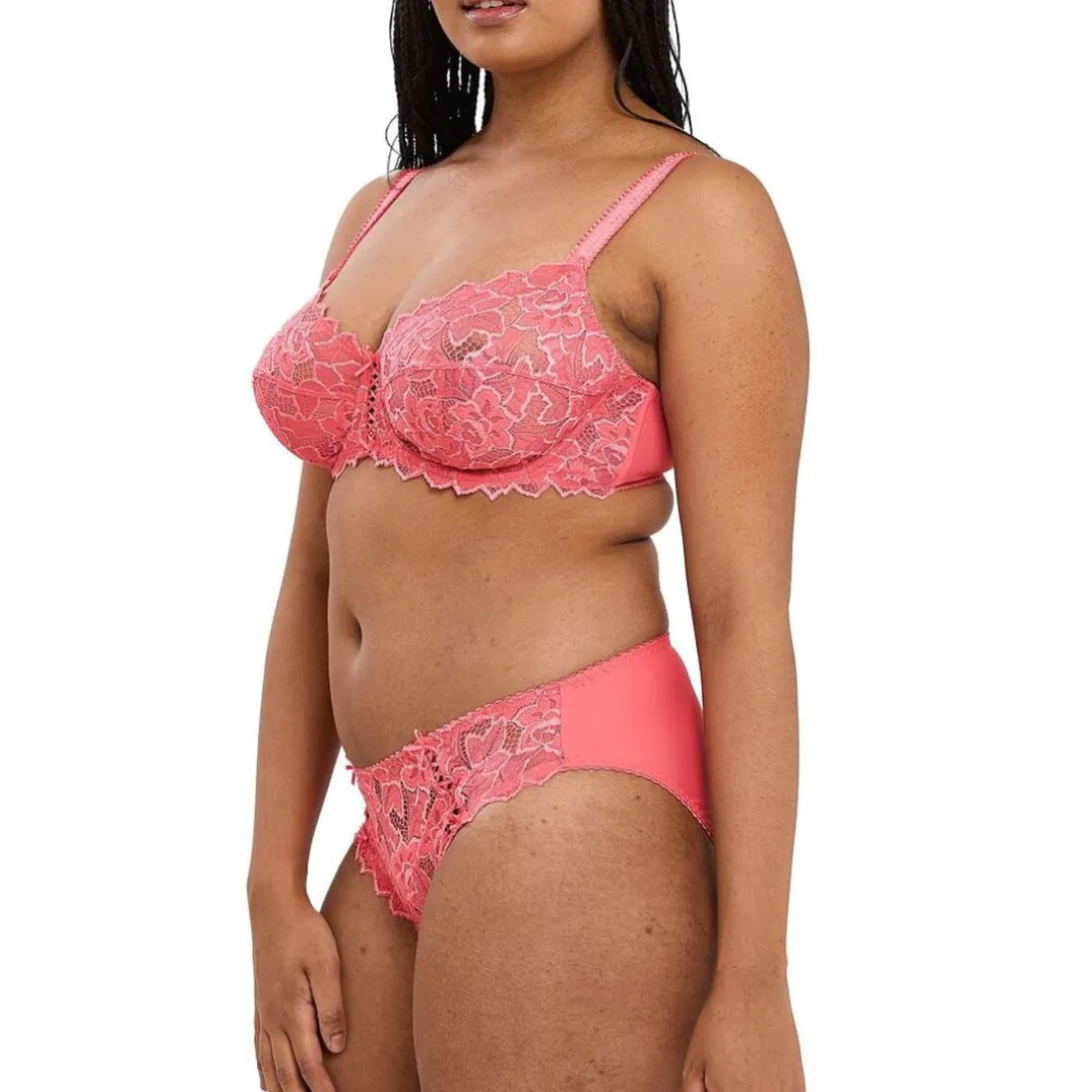 Soutien-gorge emboitant à armatures dentelle - Rose