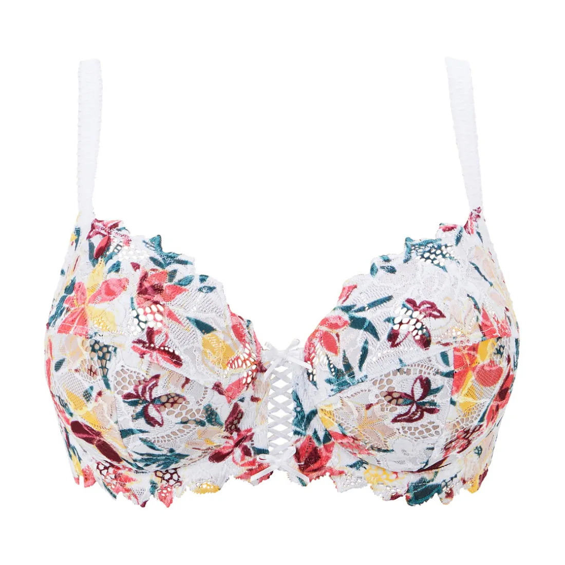 Soutien-gorge emboitant avec armatures - Blanc - Floral
